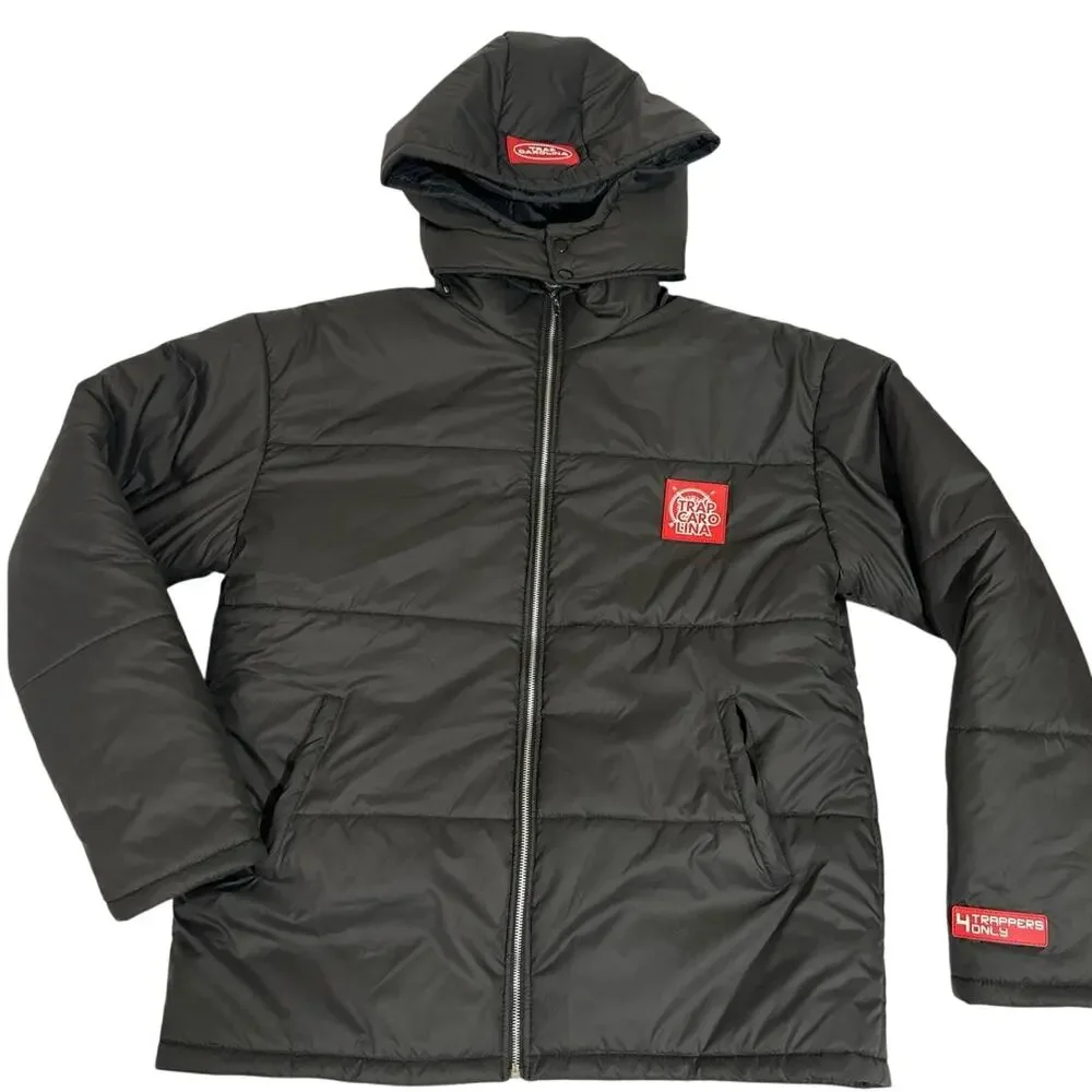 Trap Carolina Puffer coat, Mens XL very Good Condition removable Hood